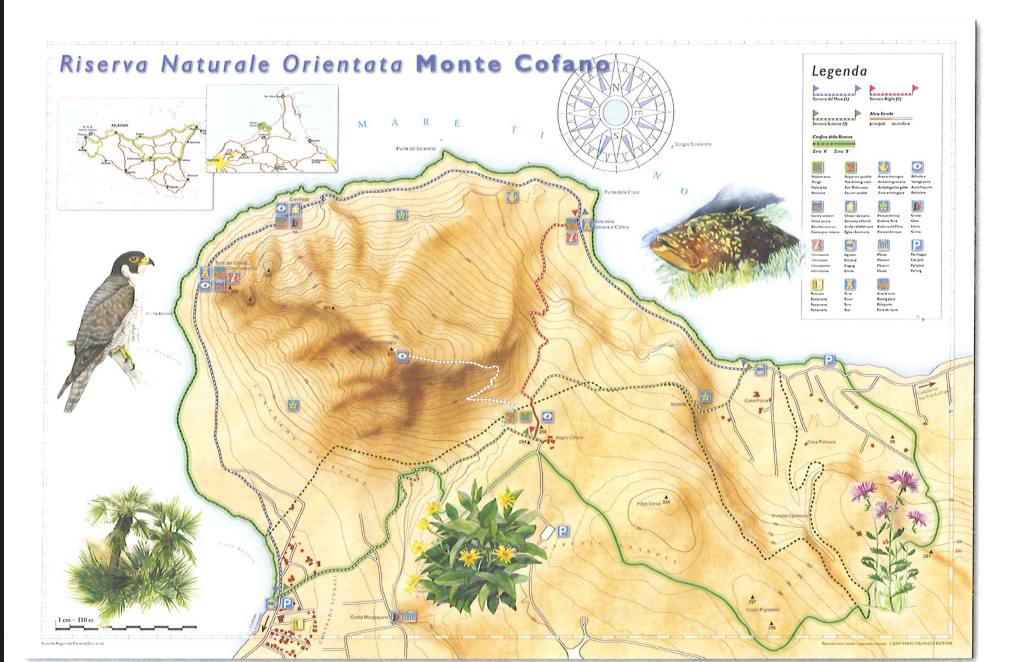 Mappa della R.N.O. di Monte Cofano